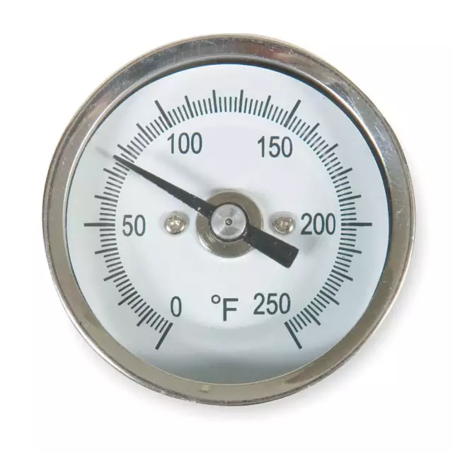 GRAINGER APPROVED 1NFX3 Bimetal Thermom,2 In Dial,0 to 250F