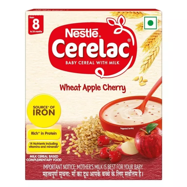 Nestle CERELAC Baby Cereal with Milk - Wheat Apple Cherry - From 8 Months  300g