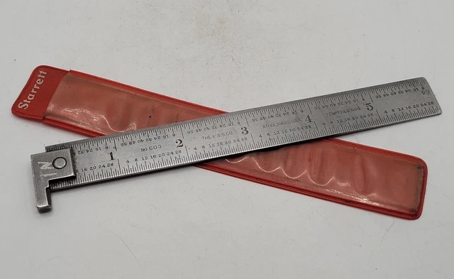 Starrett 603 6" Rule, Single Hook, Red Sheath Starrett 603 6" Rule, Single Hook, Red Sheath