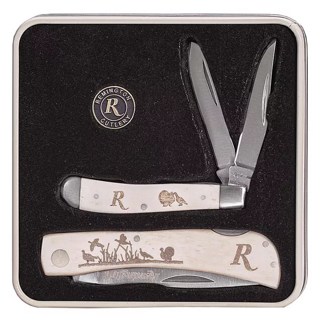 Remington 15687 Turkey Tin Collector Gift Set Folding Pocket Knife