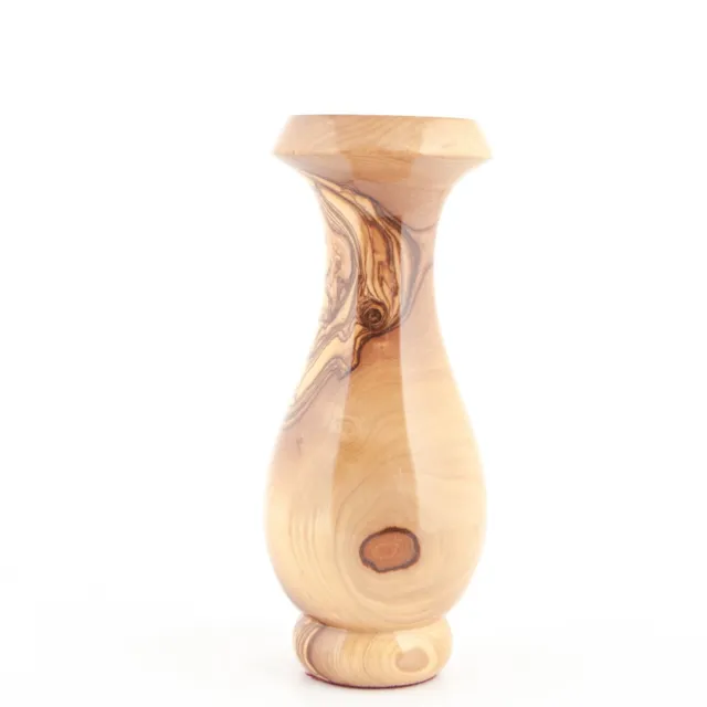 Olive Wood Vase for Flowers , 6.7" Tall, Made from Holy Land Grown Olive Wood