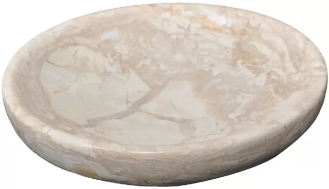 Round Handmade natural stone Marble soap dish diameter 4.5 inch ( 11 cm )