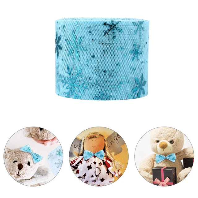 3 Sets Tüll Spool Weihnachten Tüll Schneeflocke Tüll Stoff Tüll Band Rollen 2