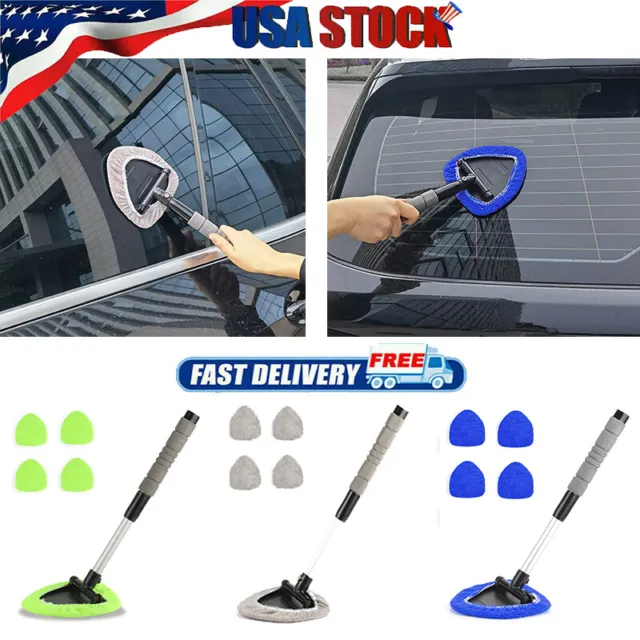 Windshield Cleaning Tool Kit Car Window Glass Wiper Cleaner Brush Pad Extendable