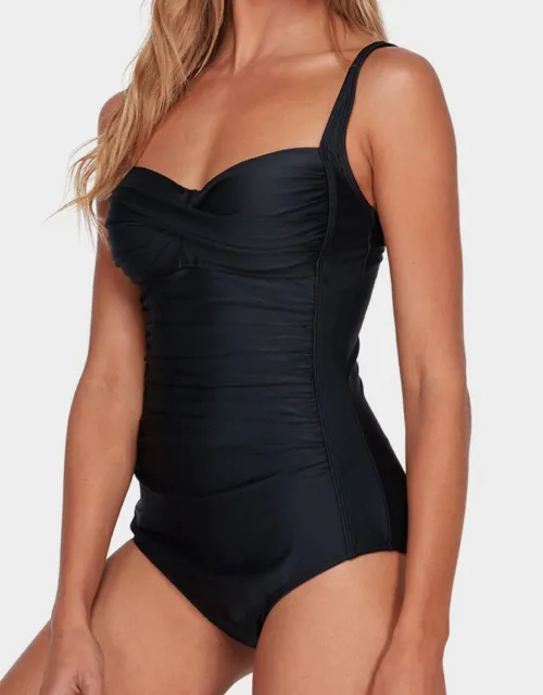 New + Tag Billabong Womens Size 10 Sol Searcher Wrap One Piece Swimsuit Black