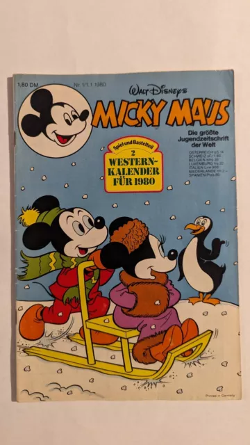 Micky Maus Heft 1980 Nr. 1 Z1 mit Schnipp