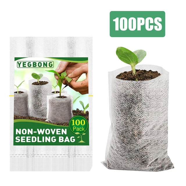 100x Biodegradable Non-woven Seedling Pots Planting Bags Nursery Plant Grow Bag 2