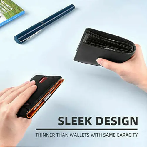 Slim Mens Wallet with Money Clip Leather RFID Blocking Bifold Credit Card Holder 8