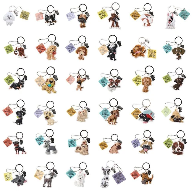 WAGS WHISKERS Dog Keyring Keychains New Select A Breed From
