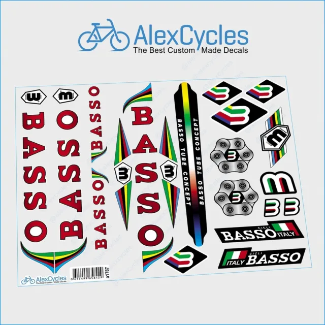 Rare Vintage Campagnolo BASSO Bicycle Red Decals Stickers Kit + a lot of Gifts