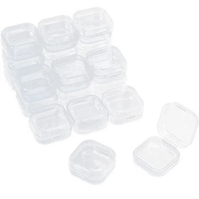 36 ud. rectángulo plástico transparente carcelero perlas transparentes almacenamiento B4Q1