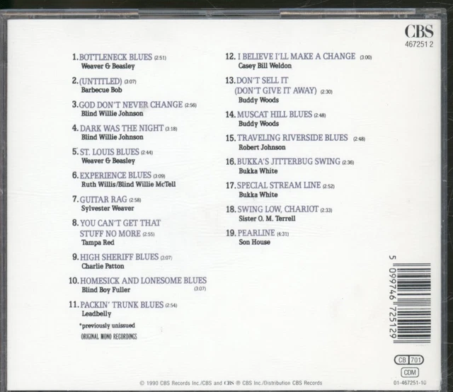 VARIOUS ARTISTS SLIDE Guitar (Bottles, Knives & Steel) CD Europe Cbs