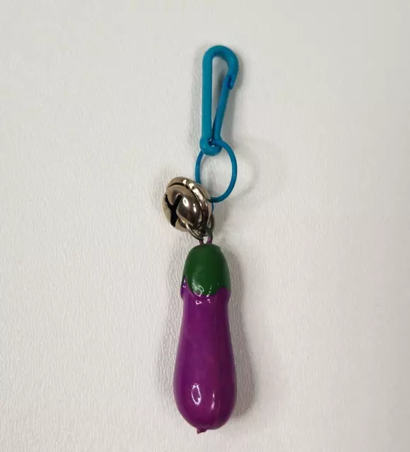 Vintage 1980s Plastic Bell Charm Eggplant For 80s Necklace