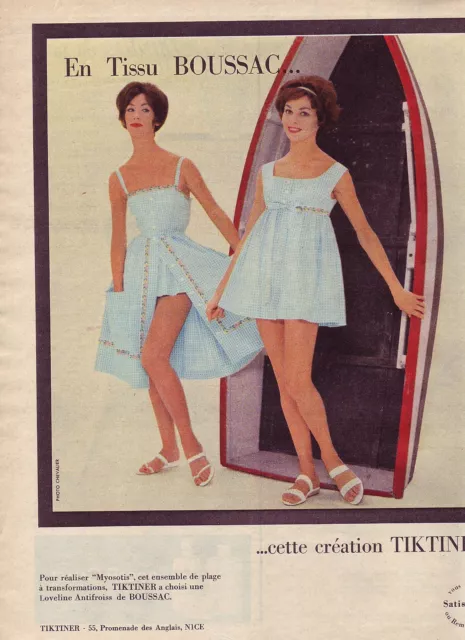 PUBLICITE ADVERTISING 014 1959 TIKTINER  lingerie  boussac