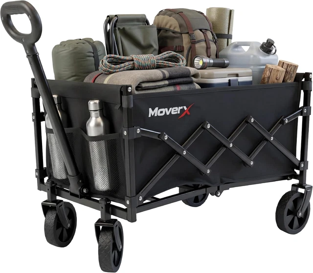 MOVERX 70L FESTIVAL Trolley on Wheels, Folding Wagon, Portable Camping ...