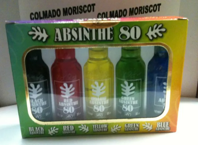 MINI PACK ABSINTHE 80 5 u x 4 cl cristal miniatura mignonette mini bottle absint