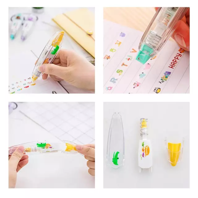 Cute Animals Press Type Decorative Pen, 2024 New DIY Lace Pen Tape L7X4