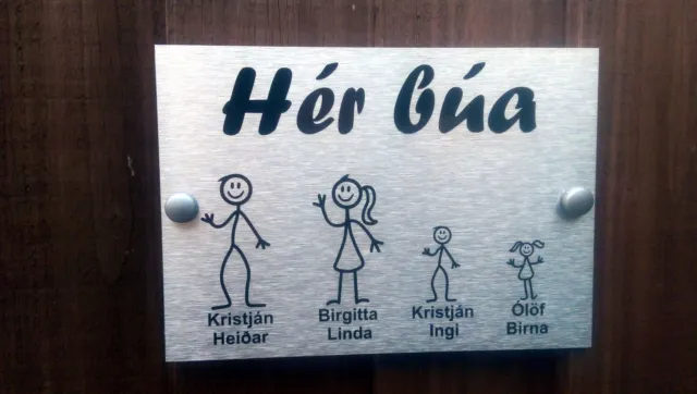 Iceland Icelandic Door Plaque Personalised Stick Family House Name Door Sign
