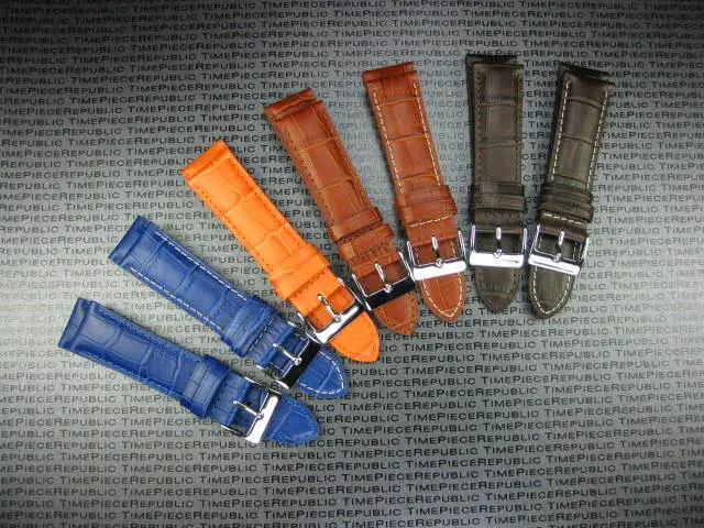 23mm Longines II Marrone Blu pelle Arancione Cinturino Grano Cinturino X1