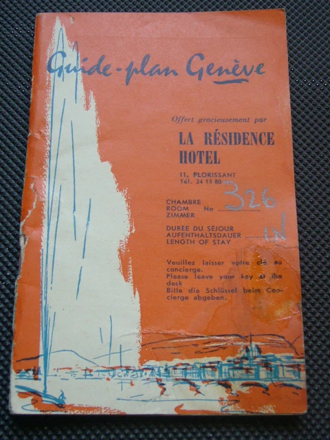 VINTAGE TOURIST GUIDE PLAN To Geneve Switzerland 1958 EUR 4 17 vintage-tourist-guide-plan-to-geneve-switzerland-1958-eur-4-17
