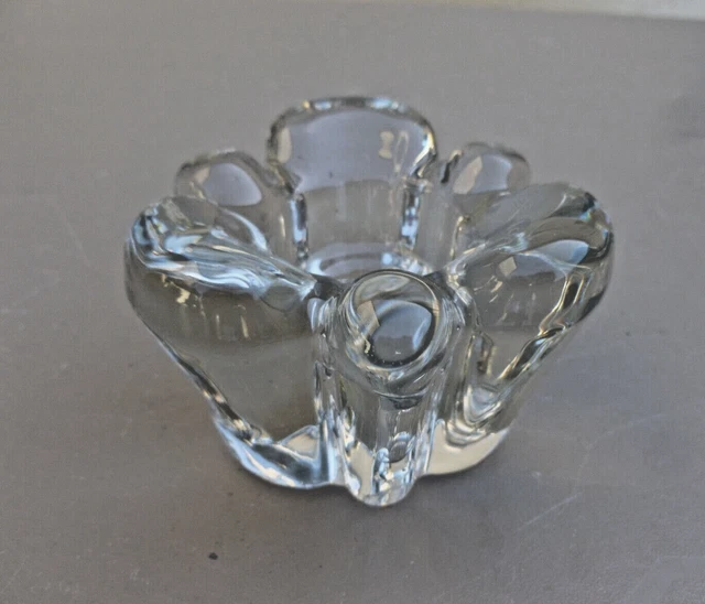 Bougeoir Lotus En Cristal PartyLite 2013 - Transparent Signé - État Occasion