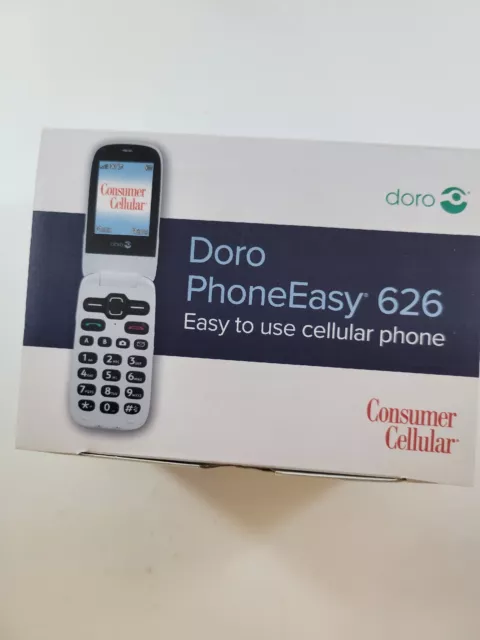 Doro PhoneEasy 626 Cosumer Cellular Flip Phone w/ OEM Earbuds & Wrist Strap