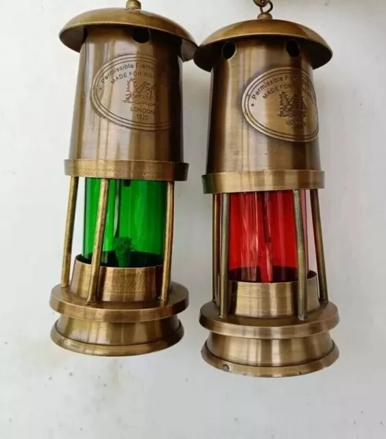 2 UNIDADES Lámpara de aceite menor de latón Linterna de barco náutico... 2