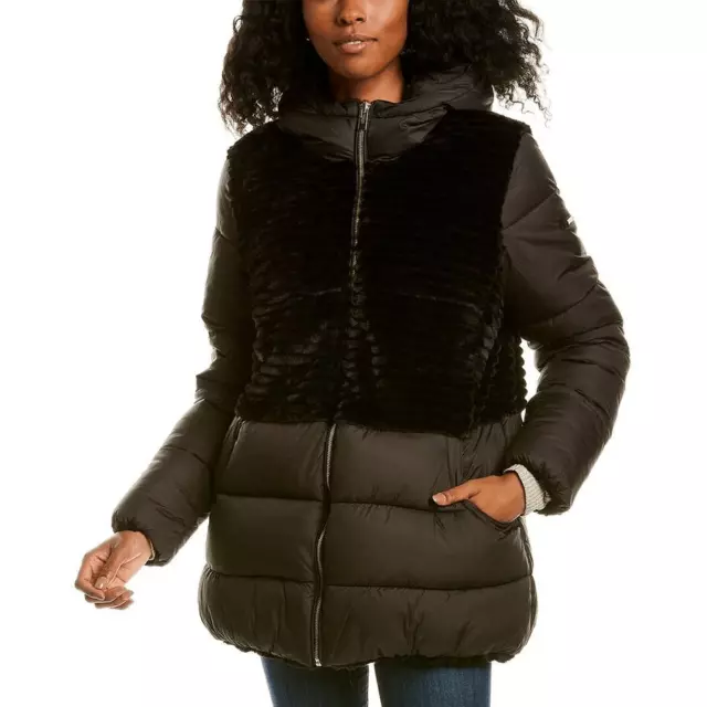 VIA SPIGA Reversible Faux Fur Hooded Puffer