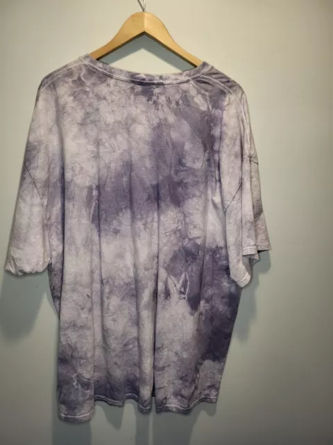 AALIYAH GREY & Purple Tie Dye Graphic Men's 2XL Scoop Neck 100% Cotton ...