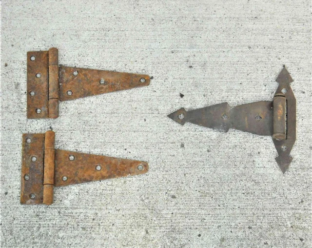 (3) Vintage Barn Door Hinges Rustic Farm Ranch