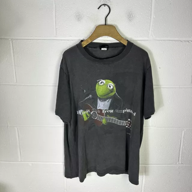 VINTAGE KERMIT THE Frog Shirt Mens Large Black Eric Clapton
