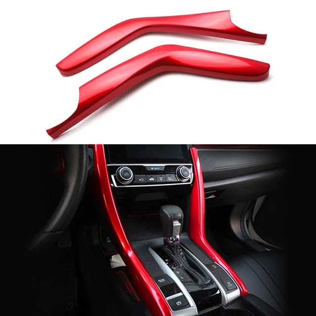 Copertura a righe pannello cambio rosso per Honda Civic 10 2016-2018
