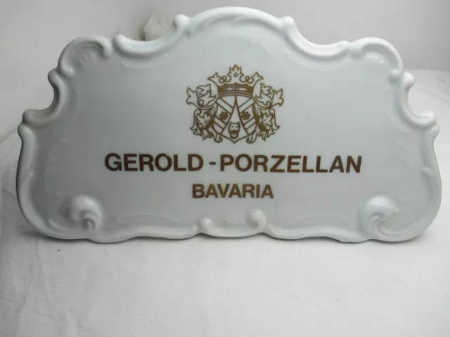 Porzellanaufsteller Werbeaufsteller Reklame Aufsteller  GEROLD PORZELLAN BAVARIA