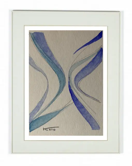 Le peintre japonais Hajime Kato (1925-2000) Composition Abstraite 1960/70 (236)