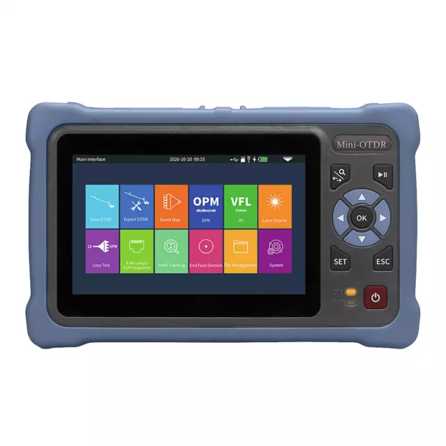 12 in 1 OTDR 1310/1550nm 26/24dB RJ45 SM 4.3 inches Touch Screen Network Tester