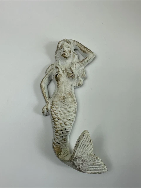 Cast Iron Mermaid Hook Wall Hanger Decor Beach Nautical Towel Holder Decor
