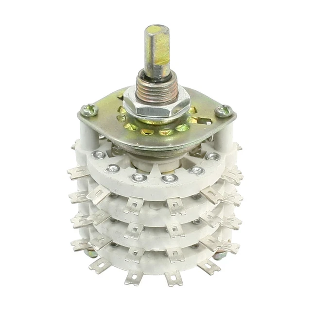 6mm Shaft 8P5T 8-Pole 40 Position Tape Channel Selection Rotary Switch Panel Mounted