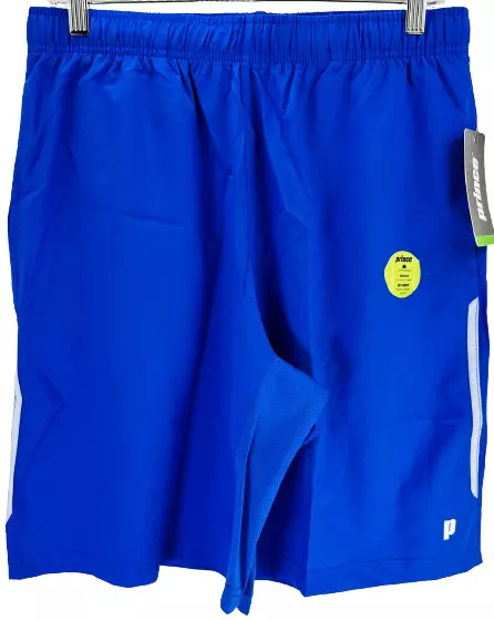 Prince Men's Stretch Tennis Shorts - Blue/White, Large