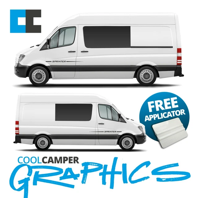 MERCEDES SPRINTER VAN Camper Van Side Front Door Stripe Graphics Decals ...