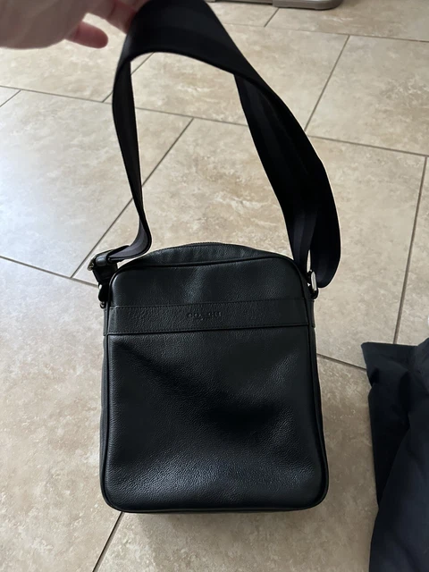 Coach Flight Messenger Bag Saddle Leather Black Mens Womans Purse Crossbody