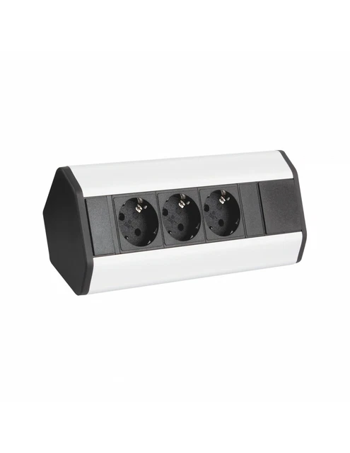 Designlight Cornerbox Möbelsteckdose Prise de Courant D'Angle 3x Électrique
