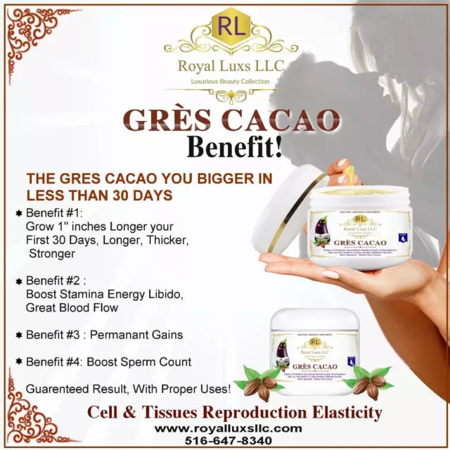 Very potent Haitian Gres CacaoLonger & Thicker growth ointment formulated to giv 3
