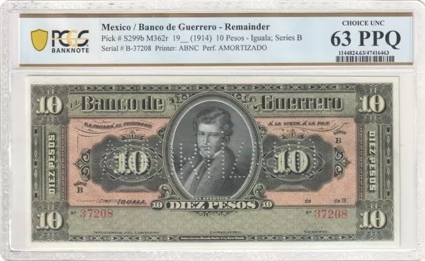 Mexico, Banco de Londres y Mexico P#S234d M272d 1909 10 Pesos PCGS VF25