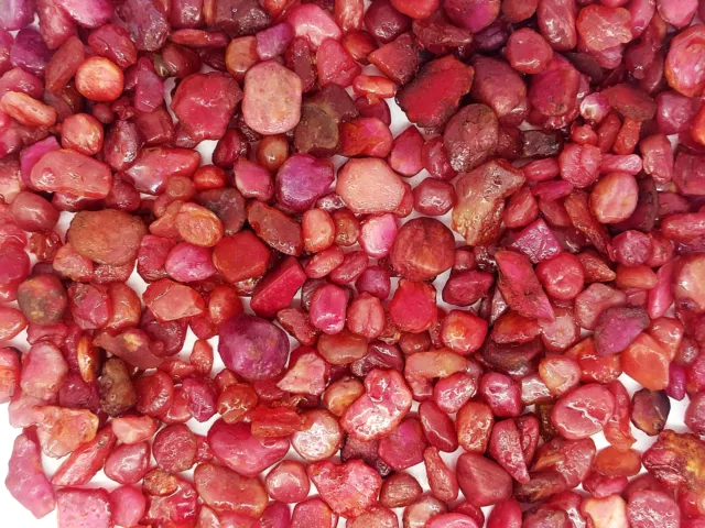 Treated Madagascar Red Ruby Uncut Certified Gemstone Rough Lot