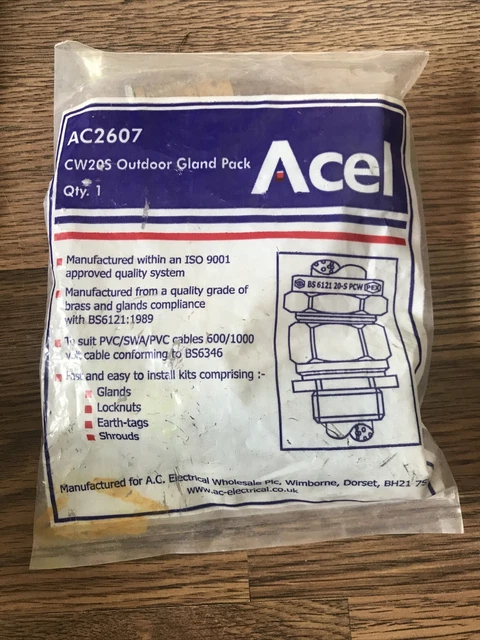 Acel ACEL AC2607 SWA Armoured Cable Gland Size 20s £5.50 - PicClick UK