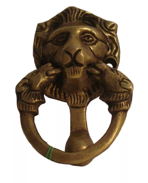 ANTIQUE Style Brass DOOR KNOCKER - LION Style - Fully Brass - RARE(931)