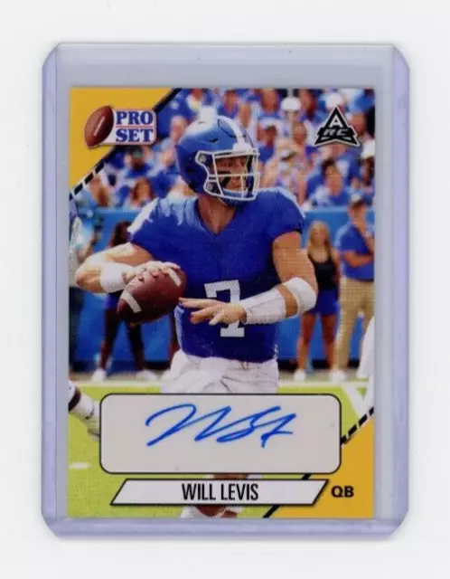 Will Levis 2021 Leaf Pro Set XRC Auto Card #PS-WL1 Rookie RC Yellow SP Autograph