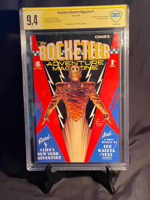 The Rocketeer Adventure Magazine #1 Comico 1988 CBCS 9.4 Signed by Dave Stevens