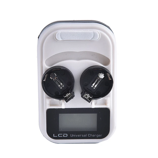 USPlug 2 Slot LIR2032 LIR2025 LIR2016 Button Coin Cell Battery Charger LCD YA