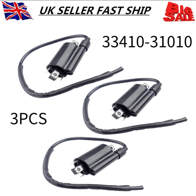 thumbnail interactive-video image 1 of 3x Ignition Coil For Suzuki GT750 Kettle GT380 GT550 – Replaces 33410-31010 1 of 5